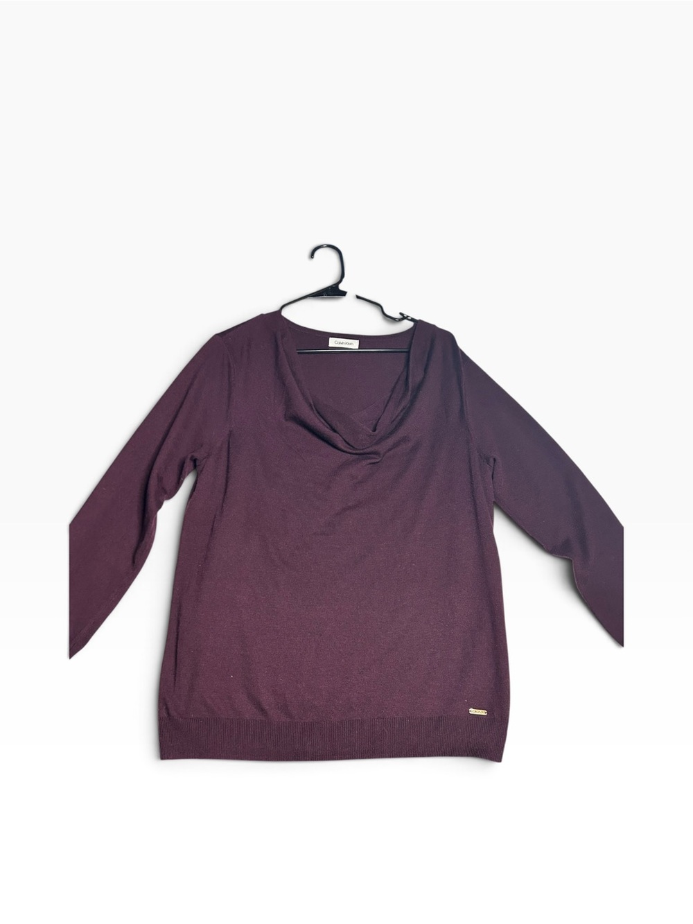 Calvin Klein Women's Plum Cowl Neck Sweater Autumn Fall Preppy Knit